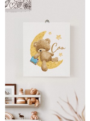 Lilabio Isme Özel Çocuk Odası Kanvas Tablo Ayıcık (17X21 Cm)