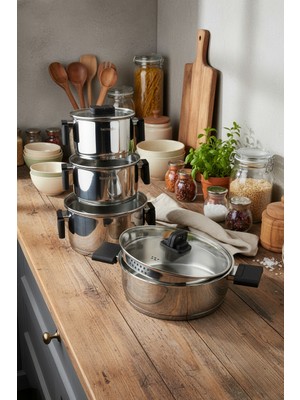 Bernardo Stella 8 Parça Çelik Tencere Seti