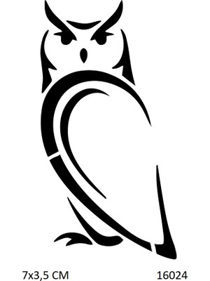 Airbrush Tattoo Baykuş Yapışkanlı Stencil Süsleme ve Boyama Kalıbı