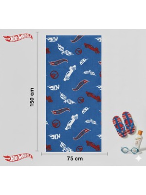 Taç Zorluteks Lisanslı Hot Wheels Desenli Plaj Havlusu 75X150 cm