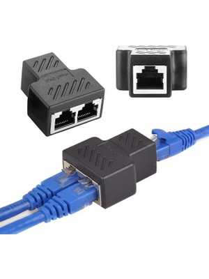 Powermaster PM-26130 Ethernet RJ45 To 2x Çoklayıcı Dişi Splitter Adaptör