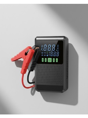 Ucuz Tekno Taşınabilir Araç Akü Şarj Takviye Cihazı 150 Psı Dijital Kompresör