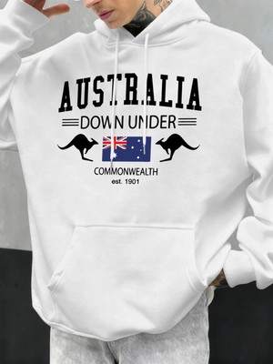 Avustralya Down Under Baskılar Erkekler Kapüşonlular Hip Hop Cep Hoody Sonbahar Moda Sokak Şı