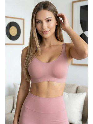 Pudra Silkair Lazer Kesim Balensiz Sütyen - Kopçalı, Ayarlanabilir Askı, Iz Yapmayan