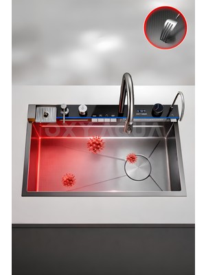 Oxy Aqua Icon Akıllı Eviye Seti – Dijital Göstergeli Nano Kaplama Paslanmaz Çelik Evye