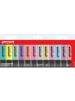 Hype Store Fosforlu Kalem 12'li Karışık Renk 6 Pastel ve 6 Simli