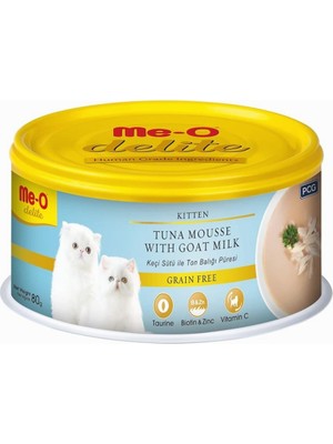 Hype Store Me-O Delite Yavru Kedi Keçi Sütü ile Ton Balığı Püresi Konserve, 80 gr
