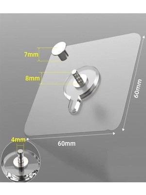 Braventa Collection Pin Delgisiz Vidalı Kanca Tırnak Yapışkanlı Raf Tutucu Askı Süper Güçlü Çerçeve Askısı