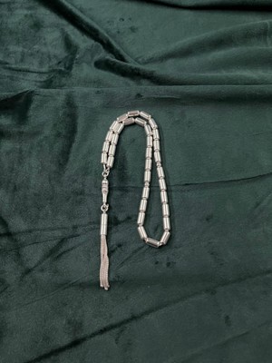 İkonive 925 Ayar %100 Gümüş Tesbih - Düz Kapsül Kesim Büyük Boy - Hediyelik