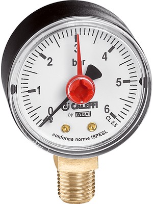 557310 - Caleffi Basınç Saati 0-10 Bar, 1/4 Alttan Bağlantı Manometre