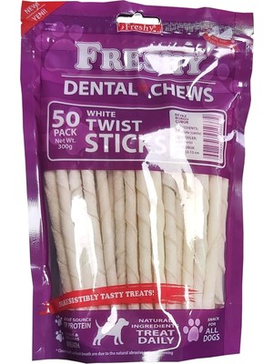 Hype Store Freshy Dental Twist Beyaz Burgu Çubuk 50LI. 300 gr