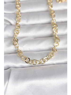 Kaia Life cm 14K Gold Renk Kalın Halka Zincirli 60 cm Kadın Kolye