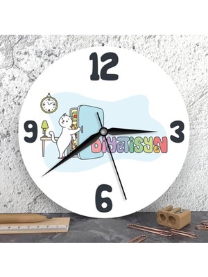 Hepta Collection Diyetisyenlere Özel Ahşap Duvar Saati