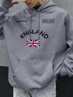 Londra Ingiltere Birliği Tasarım Erkekler Hoodie Sonbahar Büyük Boy Giyim Cep Hip Hop Kazak P
