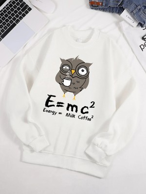 Baykuş Içme Kahve ve Geç Kalma Desen Erkek Kazak Sonbahar 0-Boyun Kazak Hip Hop Giysileri Uni