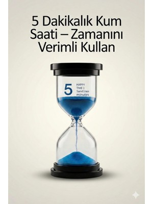 Durukar 5 Dakikalık Kum Saati Zamanlayıcı – Mavi Dekoratif Masa Saati 4 Renk Seçeneği