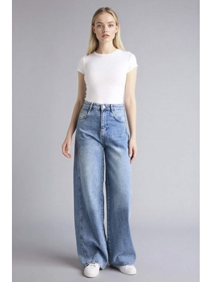 DeFacto %100 Pamuk Wide Leg Normal Bel Jean Pantolon G8837AX26SP