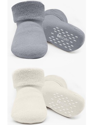 Budi Bi̇style 2'li Havlu Soket Kaymaz Basic Boy 10508 Gri