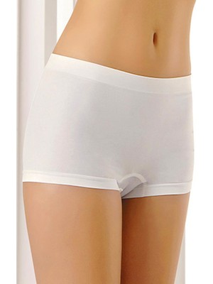 İlkyaz Fashion Ieg™ Beyaz Dikişsiz Kadın Boxer Korse Korse - 700