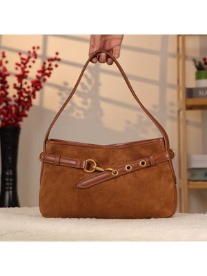 Gerçek Süet Deri Çanta - 40456 Hakiki Deri , Özel Günler , Günlük Hayat , Omuz ve El Çantası