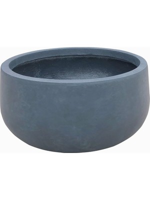 Hype Store Kante RC0051C-C60121 Hafif Beton Açık Yuvarlak Kase Saksı, Kömür