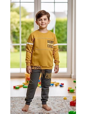 Sinem Çeyiz Nazar 26018 Mavi Keep Cool Paçası Bantlı Eşofman Takım