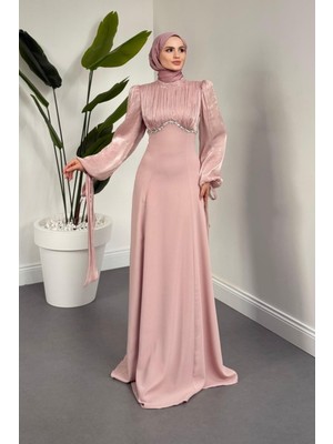 Merven Akyüz Shabnam Beli Taşlı Abiye Pudra