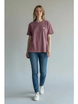 Cemo Kalp Nakışlı Bisiklet Yaka Siyah Tişört