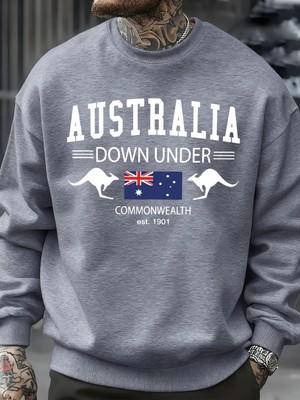 Avustralya Down Under Baskılar Kazaklar Erkekler Sonbahar Tişörtü Moda Rahat Sokak Şıklığı Hi