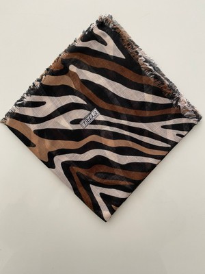 Eyfel Ince Zebra Desen Tülbent Yazma