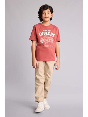 DeFacto %100 Pamuk Jogger Fit Gabardin Pantolon Erkek Çocuk B6713A826SM