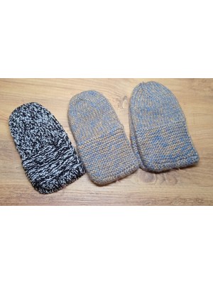 Neolife Büyükanneye Hediye Nostaljik Çok Renkli El Örgüsü Yün Patik - 3 Lü