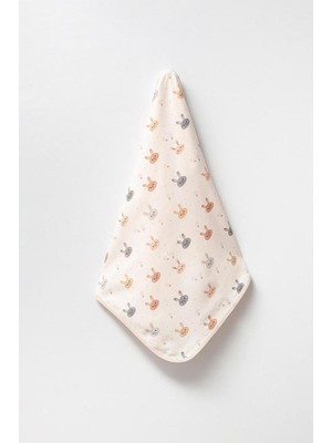 Hepta Collection By Bubbles %100 Pamuk Baskılı, Çift Katlı Bebek Battaniyesi (Tavşan)