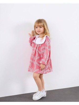 Miniko Kids Kız Çocuk Bayramlık Nakışlı Keten Elbise