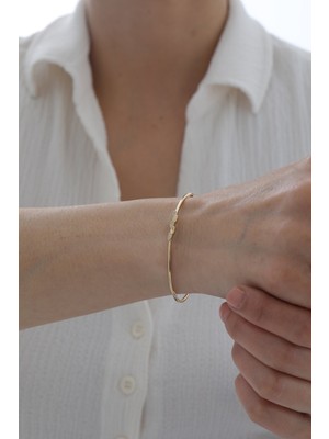 Yavuz Kuyumculuk 14 Ayar Altın Yarı Taşlı Modern Kelepçe