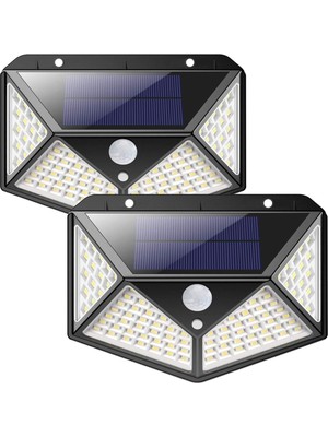Hype Store Güneş Enerjili Lamba LED Sokak Dış Ortam Solar Bahçe Aydınlatması Su Geçirmez Sensörlü (100 Led)
