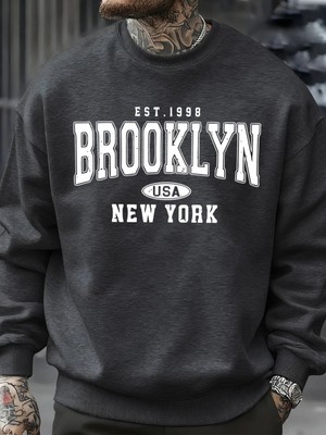 Brooklyn New York Abd Baskı Erkek Kazak Sokak Modası Kazaklar Polar Sonbahar Gevşek Üstler Ra