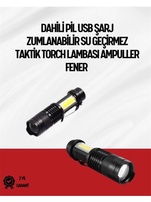 Shoplet Buğz Mini Boy LED El Feneri - 2000 Lümen, Su Geçirmez Tasarım