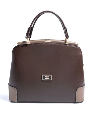 Silver & Polo SP706 Kadın El Çantası Düz Kahve-Vizon