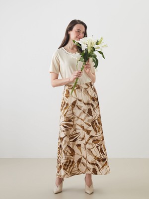 Lc Waikiki Yeni Sezon Beli Lastikli Desenli A Kesim Etek