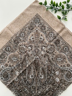 Zambak Büyük Şebnem Desen Pamuk Eşarp