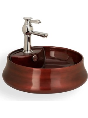 Lena - Tezgah Üstü Porselen Lavabo Outlet - E-4045-3-