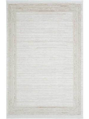 Cool Halı Arezzo Bej Rengi Klasik Çerçeveli Yumuşak Akrilik Pamuk Taban Makina Dokuma Salon Oturma Oda Halısı