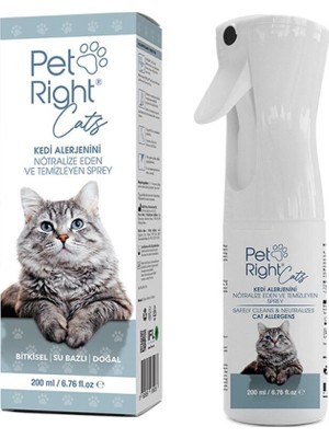 Pet Right ® Cats Kedi Alerjisi Olanlar Için Nötralize Eden Sprey
