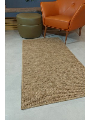 Alpina Home Stella Jüt Hasır Model Tek Renk Dokuma Yıkanabilir Katlanabilir Toz Vermez Kilim