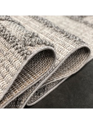 Woolen Halı Woolen Disney Anti Alerjik Bukle Halı 8009 Gri