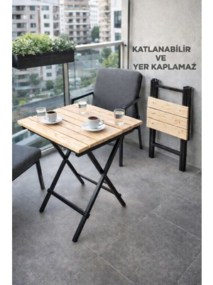 Ecowood Katlanır Masa | Balkon Bahçe Kamp