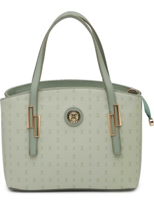 Tergan Yeşil Print Kadın Omuz Çantası - S1WPR0000805-U2A