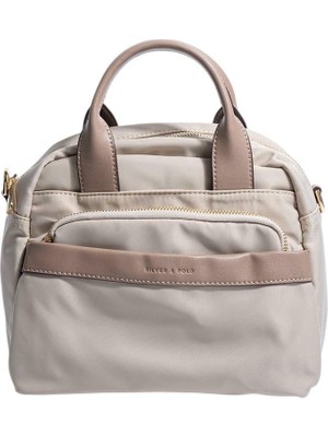 Silver & Polo SP1216 Kadın El Çantası Saten Bej-Kum