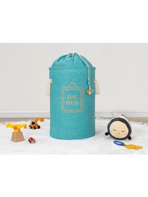 Shoplet Buğz Baby Kullanımı Kolay Desenli Taşınabilir Torbalı Yuvarlak Sepet(Yeşil) 04270